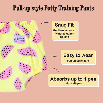 Potty Training Pants Watermelon & Whale Print - Pack of 2